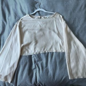 Boutique long sleeve silk crop top